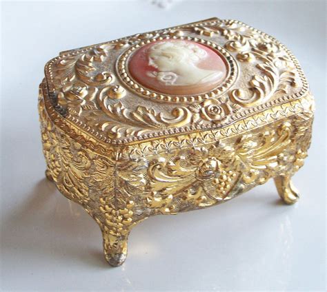 old metal jewelry box etsy|old vintage jewelry box.